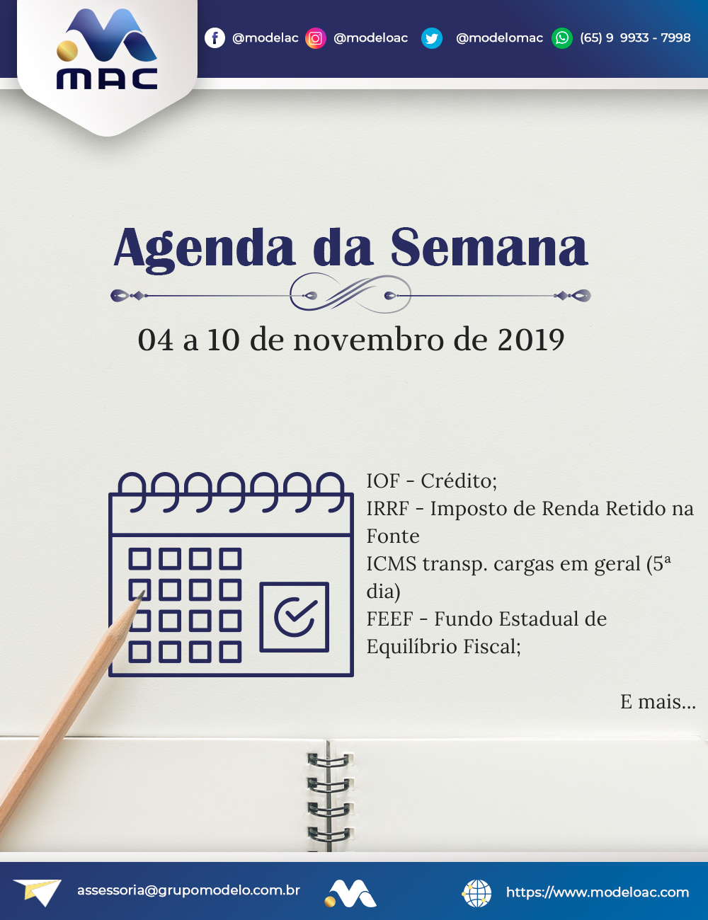 Agenda da semana