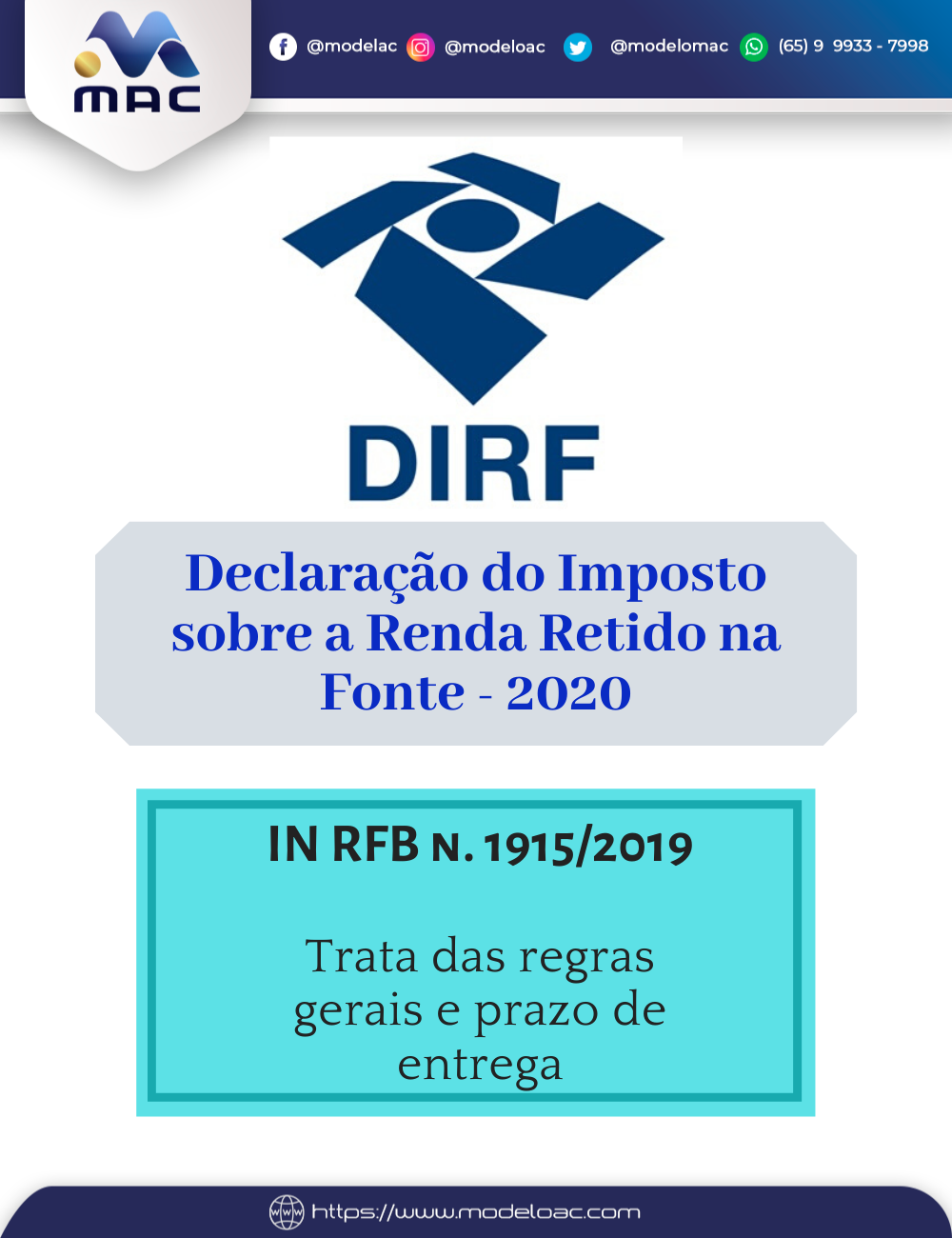 Dirf 2020 In Rfb N 19152019 Modelo Assessoria E Consultoria 6959