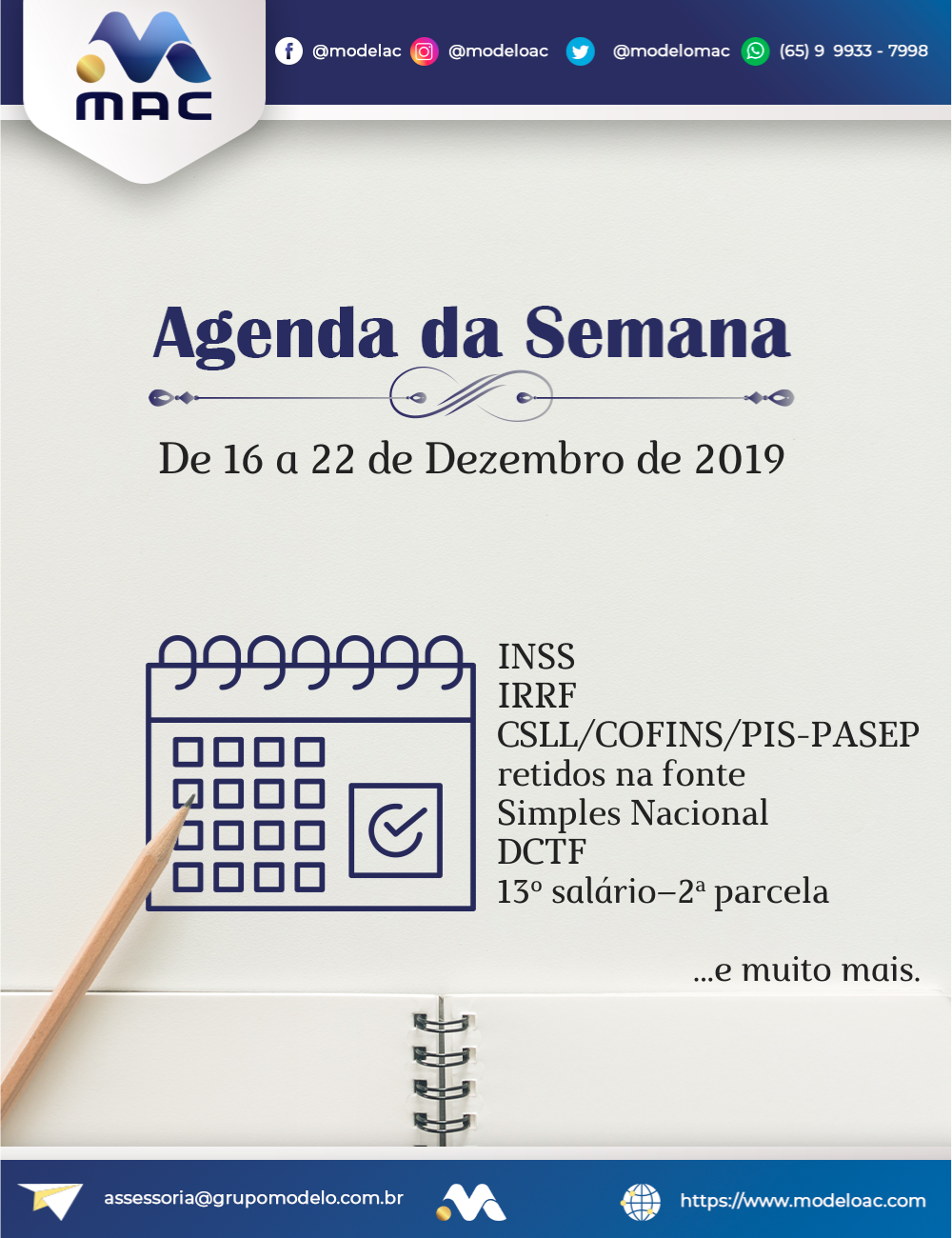 Agenda da Semana