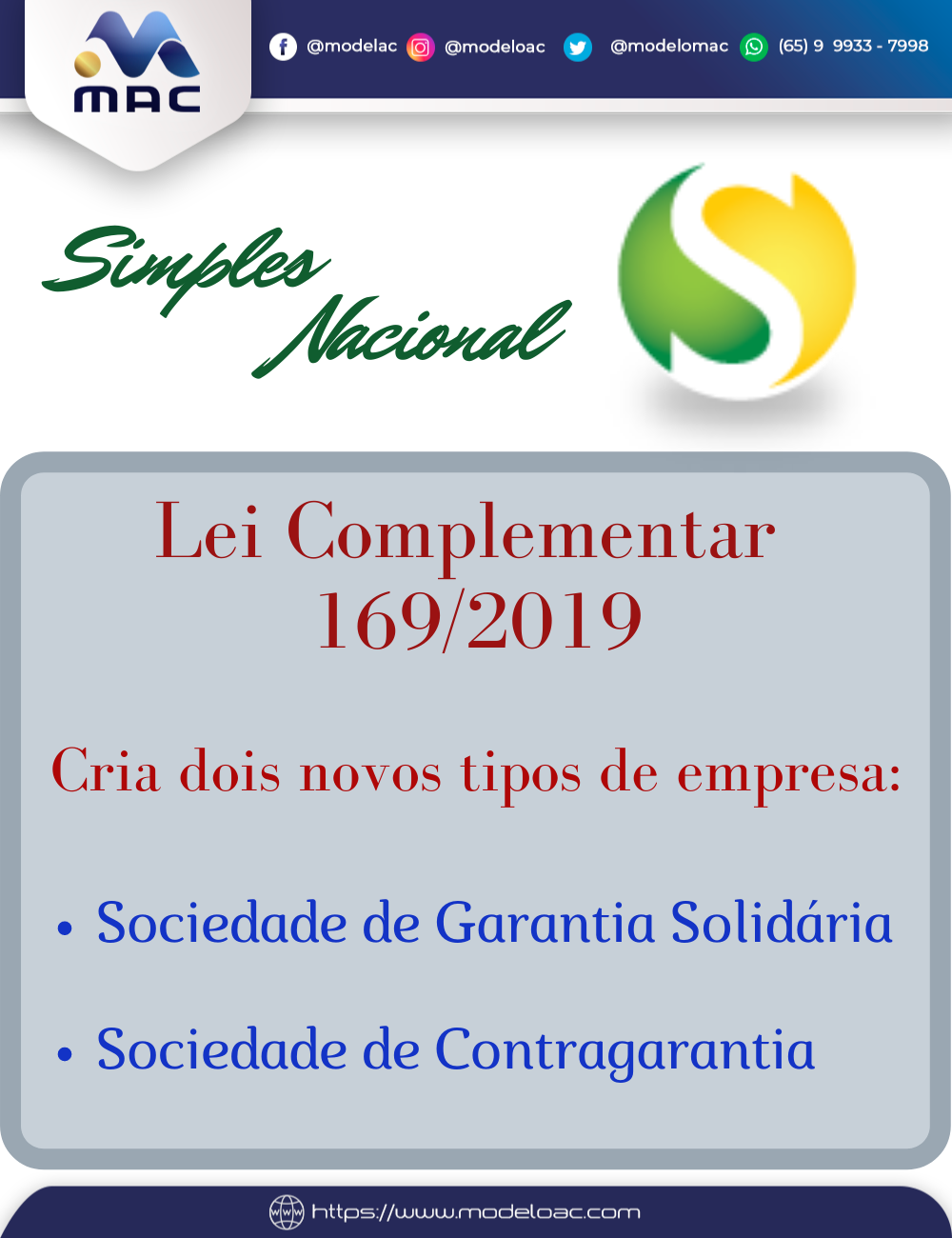 Simples Nacional Lei Complementar 169
