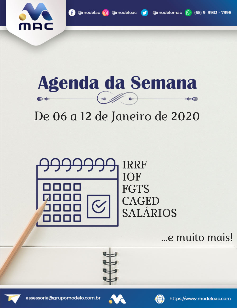 Agenda da Semana 06 a 12